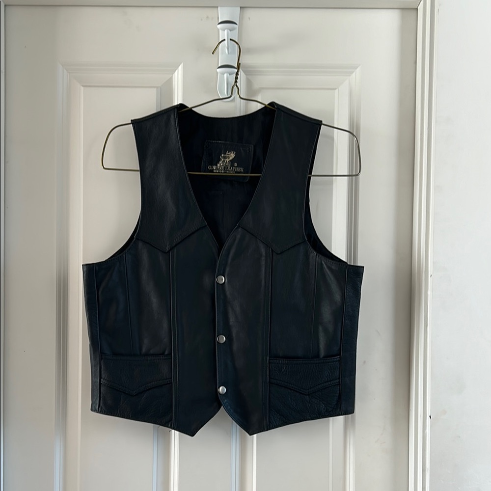 Hecho En Mexico Genuine Leather Black Vest